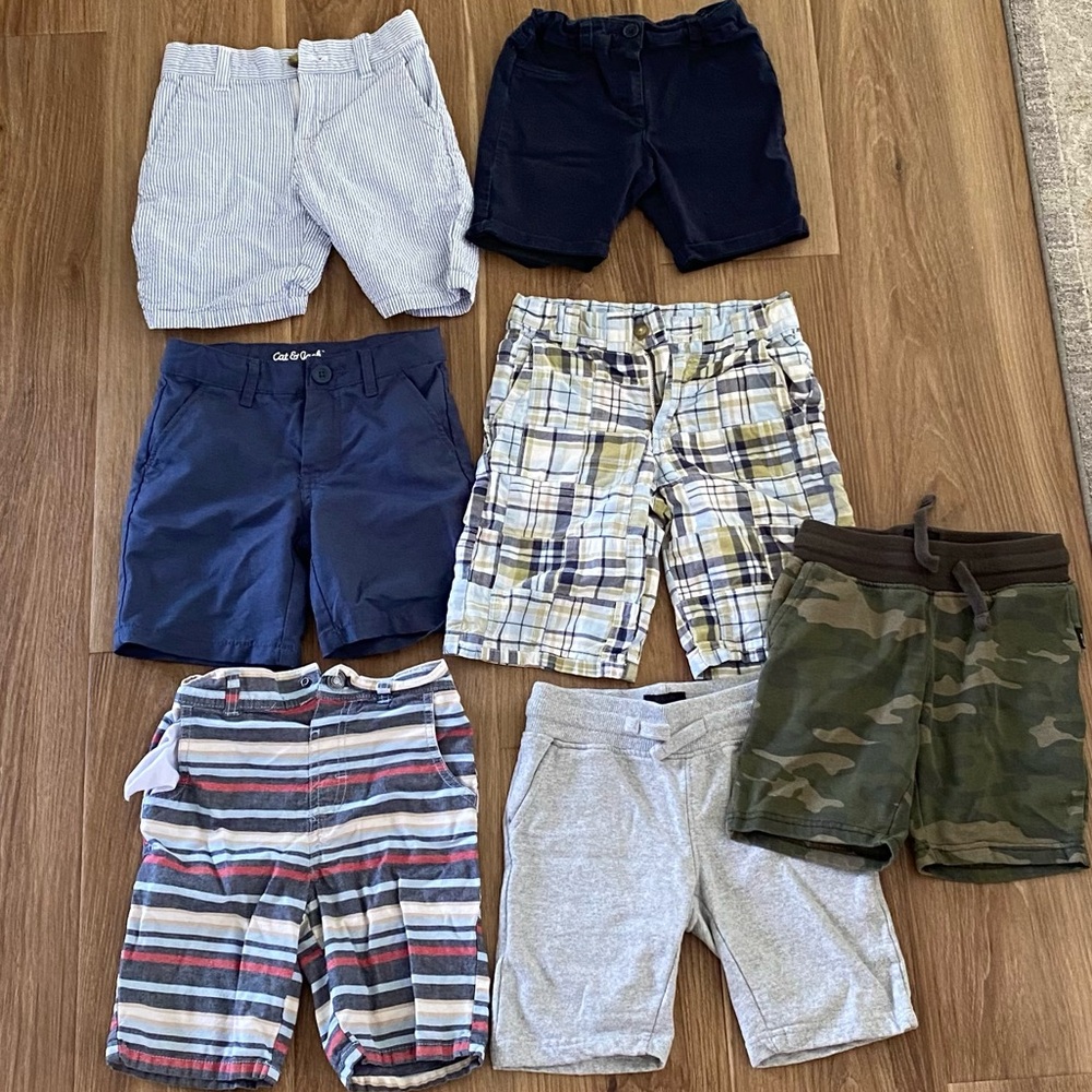 Boys Shorts Lot of 7  - Navy, Plaid, Camo, Stripes